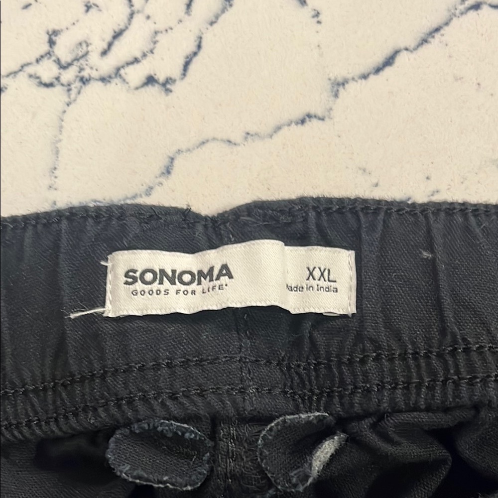 Sonoma Black Zip Hem Utility Joggers Drawstring Pants XXL